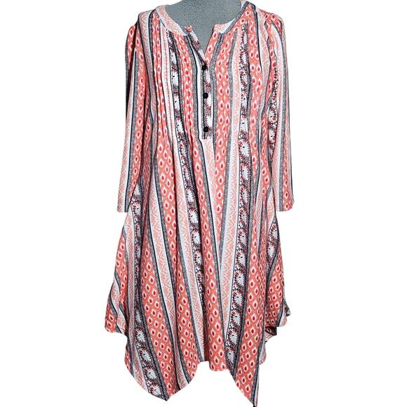 Multi Collor Tunic Length Top with Pockets Size XL - Picture 1 of 4